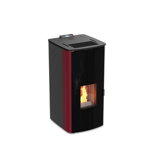 Termostufa A Pellet Idro 24 Kw Doppia Porta Bordeaux Con Kit Sanitario Tepor