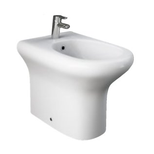 Bidet a Terra Rak Ceramics Compact Filo Muro Bianco