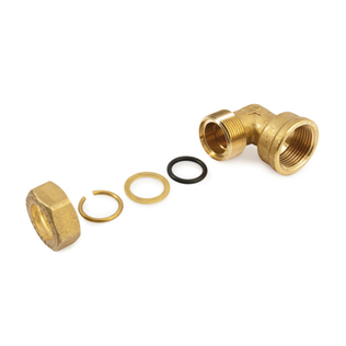Gomito 22x1 Femmina O-Ring Rame A Stringere