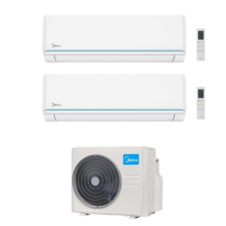 climatizzatore midea dual split evolution 9000 + 9000 btu a++ m2oh-14hfn8-q inverter r32 wifi incluso