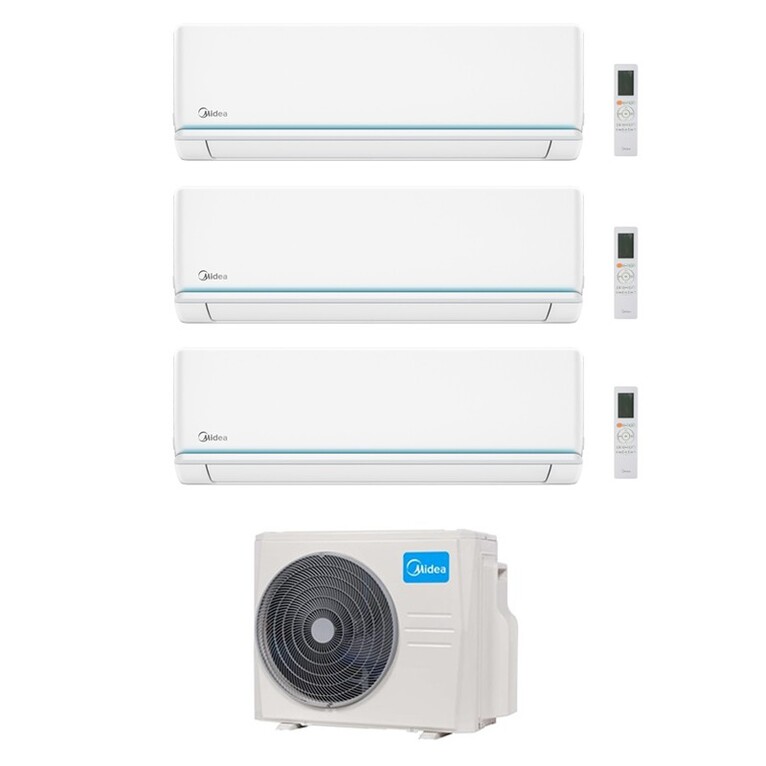 climatizzatore midea trial split evolution 9000 + 9000 + 9000 btu a++ m3og-21hfn8-q inverter r32 wifi incluso