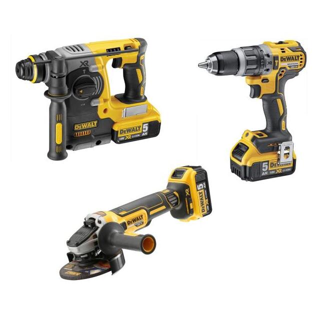 kit-dewalt-18v-5-ah-tassellatore-trapano-a-percussione-e-smerigliatrice-dch273p2t-dcd796p2-dcg405nt