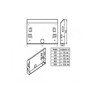 Cassaforma per Ventilconvettore Incasso SLI E RSI 600 Innova in lamiera