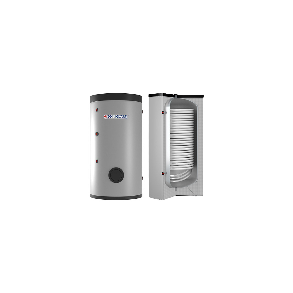 Bollitore SLIM 300 Litri Per Pompe Di Calore - Scambiatore Di Calore Integrato Per ACS