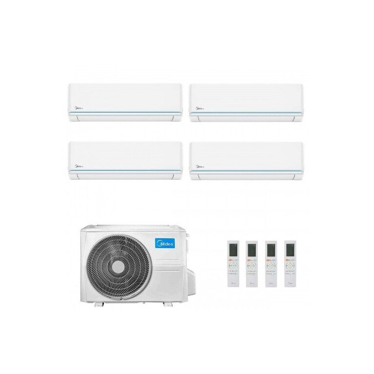 climatizzatore midea quadri split evolution 9000 + 9000 + 9000 + 12000 btu a++ m4oe-28hfn8-q inverter r32 wifi incluso