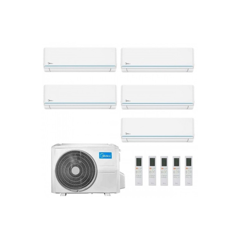 climatizzatore midea penta split evolution 9000 + 9000 + 9000 + 9000 + 9000 btu a++ m5oe-42hfn8-q inverter r32 wifi incluso