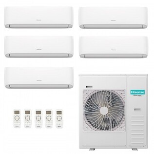 Climatizzatore Penta split Hisense Hi Comfort 9000 + 9000 + 12000 + 12000 + 12000 BTU WiFi inverter A++/A+ R32 Con Unità Esterna 12.5 kW