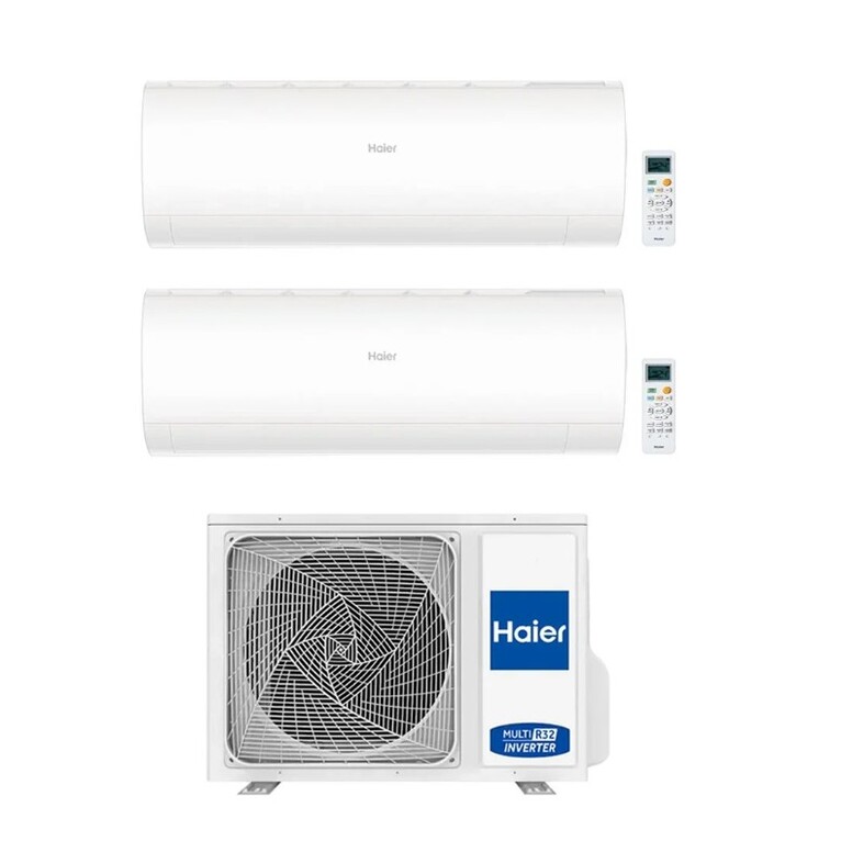 climatizzatore dual split haier pearl 12000 + 18000 btu inverter wifi classe a++ gas r32 unità esterna 3u70s2sr5fa 7 kw