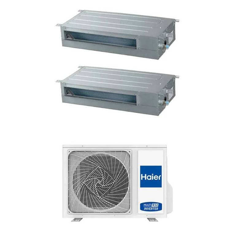 climatizzatore canalizzato haier slim bp 30 trial split 9000+9000+9000 btu inverter r32 a++ 3u55s2sr5fa