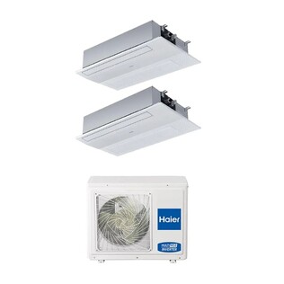 Climatizzatore Dual Split Haier Cassetta 1 Via Bianco WiFi Integrato A++ / A+ 9000+9000 BTU R32 2U40S2SM1FA