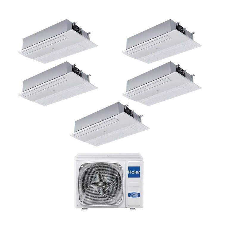 climatizzatore penta split haier cassetta 1 via bianco wifi integrato a++ / a+ 9000+9000+12000+12000+18000 btu r32 5u125s2sn1fa