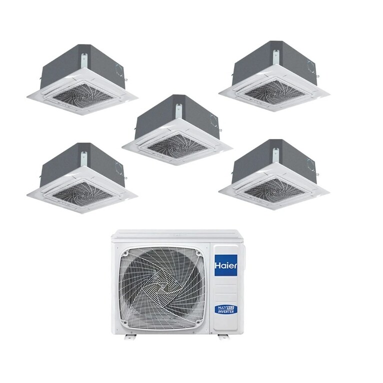 climatizzatore penta split haier cassetta 620 4 vie bianco wifi integrato a++ / a+ 9000+9000+12000+12000+12000 btu r32 5u125s2sn1fa