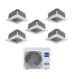 Climatizzatore Penta Split Haier Cassetta 620 4 Vie Bianco WiFi Integrato A++ / A+ 9000+9000+9000+9000+12000 BTU R32 5U90S2SS5FA