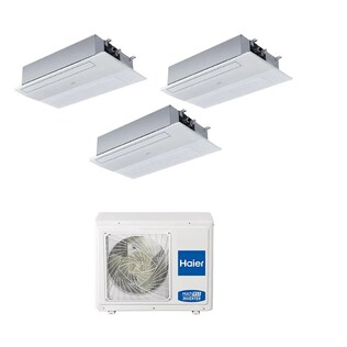 Climatizzatore Trial Split Haier Cassetta 1 Via Bianco WiFi Integrato A++ / A+ 9000+12000+12000 BTU R32 4U75S2SR5FA
