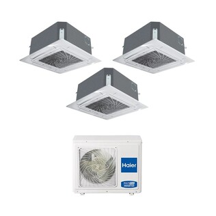 Climatizzatore Trial Split Haier Cassetta 620 4 Vie Bianco WiFi Integrato A++ / A+ 9000+12000+12000 BTU R32 3U70S2SR5FA