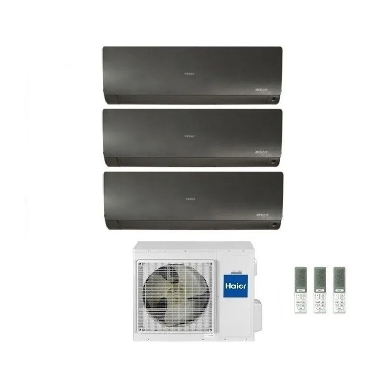 climatizzatore trial split haier flexis plus nero wifi integrato a+++ / a++ 9000+9000+9000 btu r32 3u70s2sr5fa