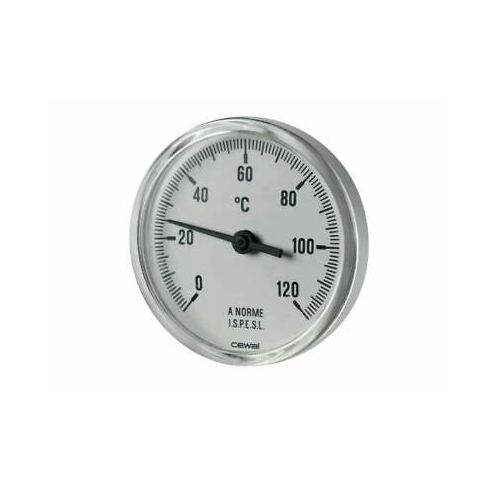 Termometro Per Tubi Riscaldamento - Bimetallico 0-120°C, Con Molla Per Aggancio, Acciaio Inox, 63mm - Foto 7