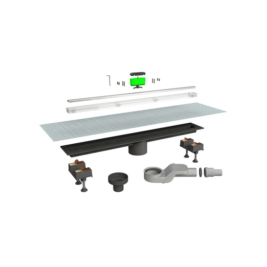 Sharp-tec Scarico lineare per doccia da 71,1 cm, scarico a pavimento rettangolare spazzolato, certificato cUPC, acciaio inossidabile 304, facile da installare e pulire per bagno doccia (la base di